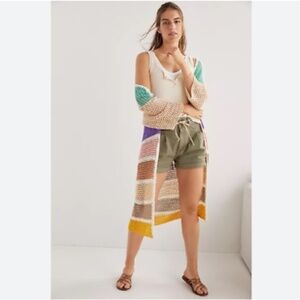 Anthropologie Crochet Colorblock Fly Away Cardigan - One Size